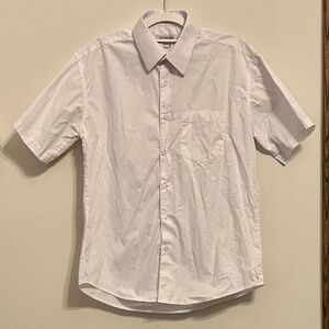 GIOBERTI Mens’s White Short Sleeved Dress Shirt, Size Small